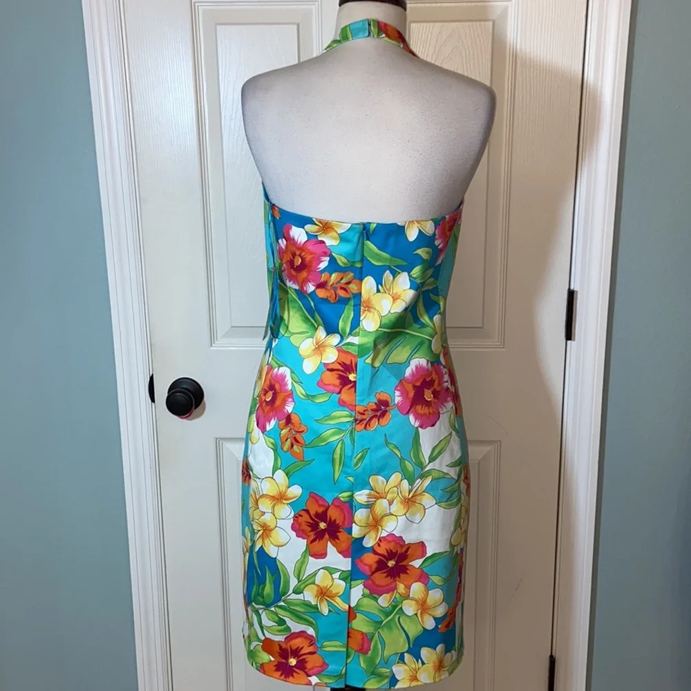 Nwt Ralph Lauren Floral Hibiscus Halter sun Dress - Picture 5 of 9